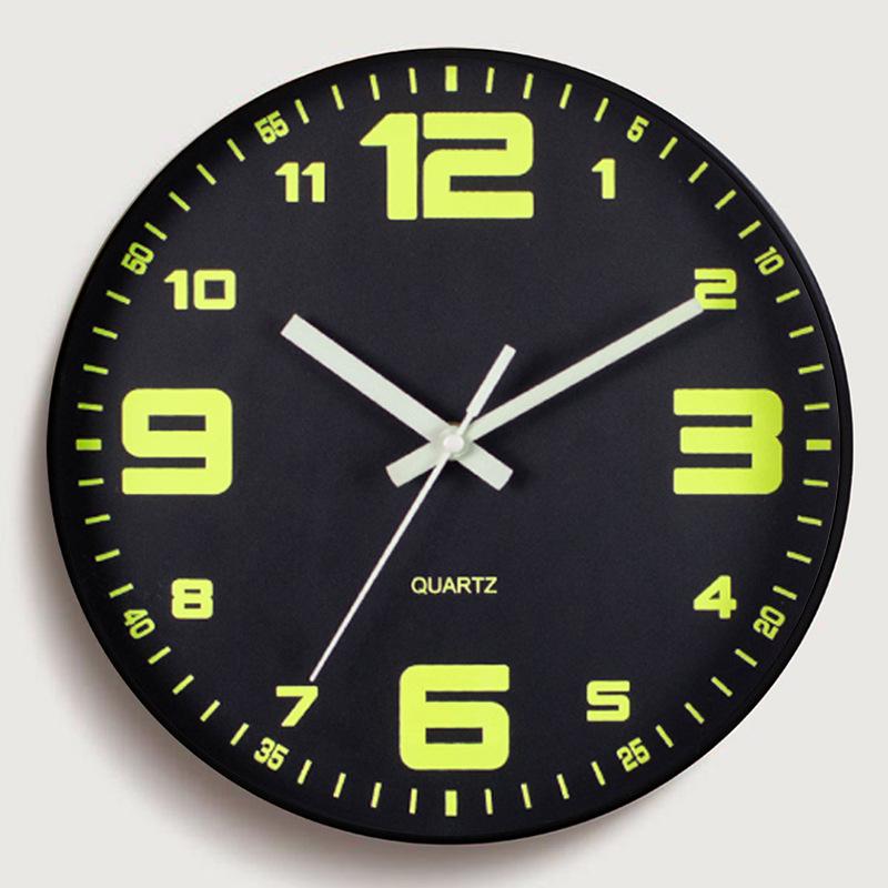 12-Inch Silent Luminous Quartz Wall Clock - Plastic, Creative Design, Popular Item