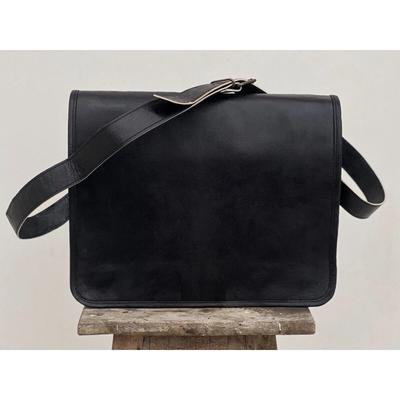 Bolsa Feita à Mão Masculina Couro Mensageiro Ombro Satchel Laptop Documentos Negócios