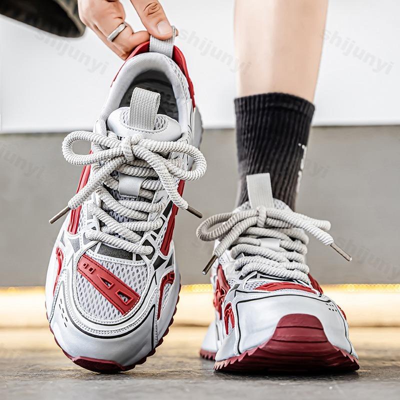 Fashion Men's Casual Sport Shoes Comfortable Mesh Breathable Fashion Sneakers 2025 Autumn New Thick Bottom Fashion Vulcanized Shoes