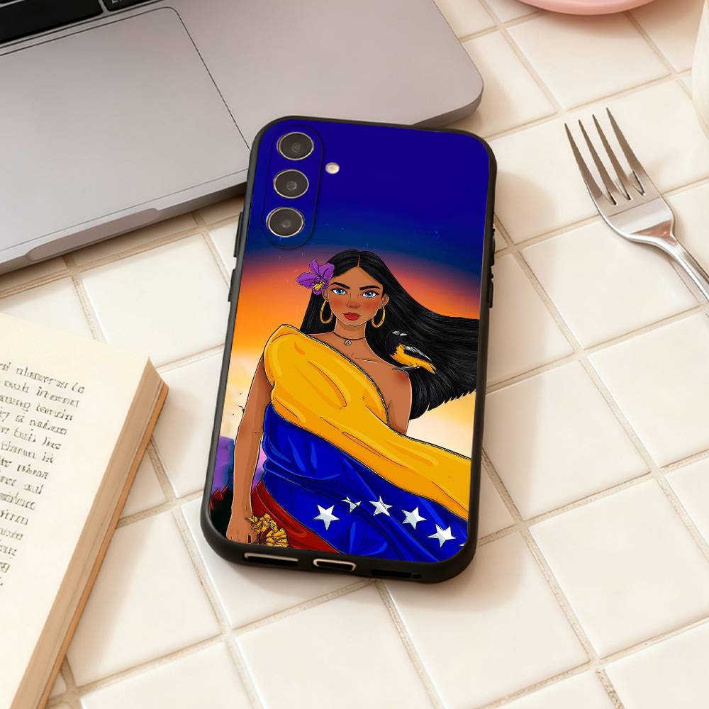 Venezuela Flag phone Case For Samsung Galaxy A73,A72,A71,A70,A53,A52,A51,Others Soft Black Shell