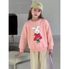 Brand Foreign Trade Korean Style Children's Clothing 2026 Autumn and Winter Children's Sports Sweatshirt with Fleece Cartoon Rabbit Design for Girls