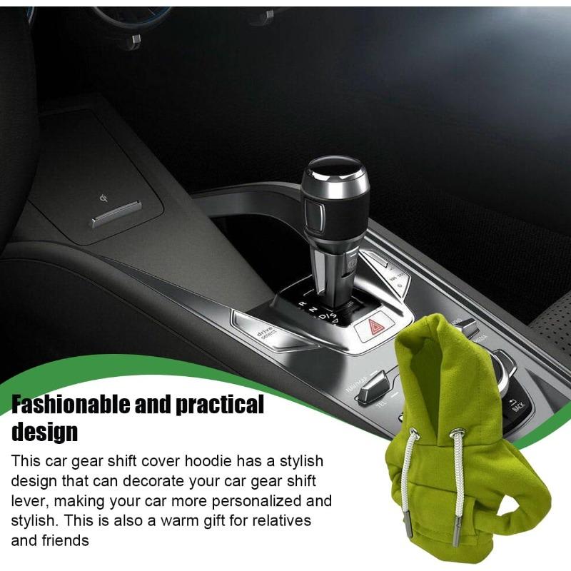 Car Gear Shift Knob Cover Hoodie Style Handbrake Handle Sleeve Cute Soft Plush Gear Lever Decoration for Auto Interior