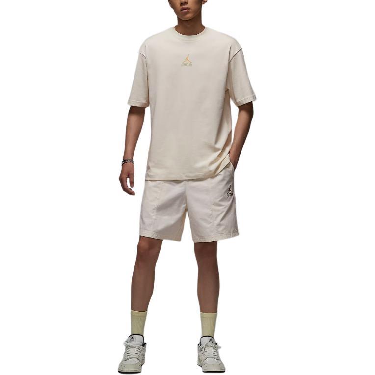 Jordan T Shirts Men's Pearl Gray Crew Neck Moderate IM3354-047