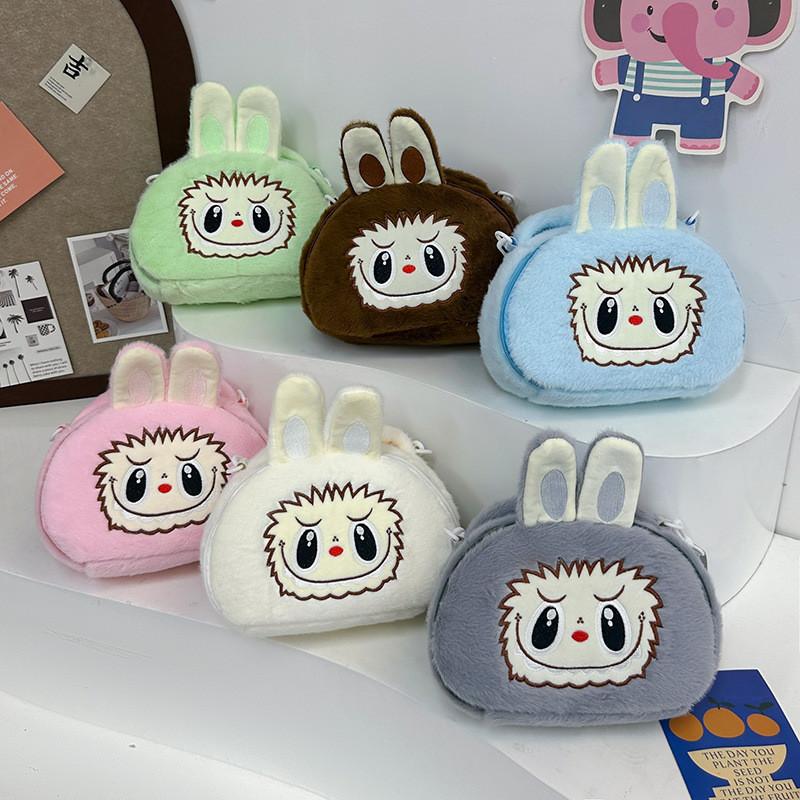 And Trendy Spacious Plush Crossbody Bag For Kids Featuring Fun Cartoon Designs