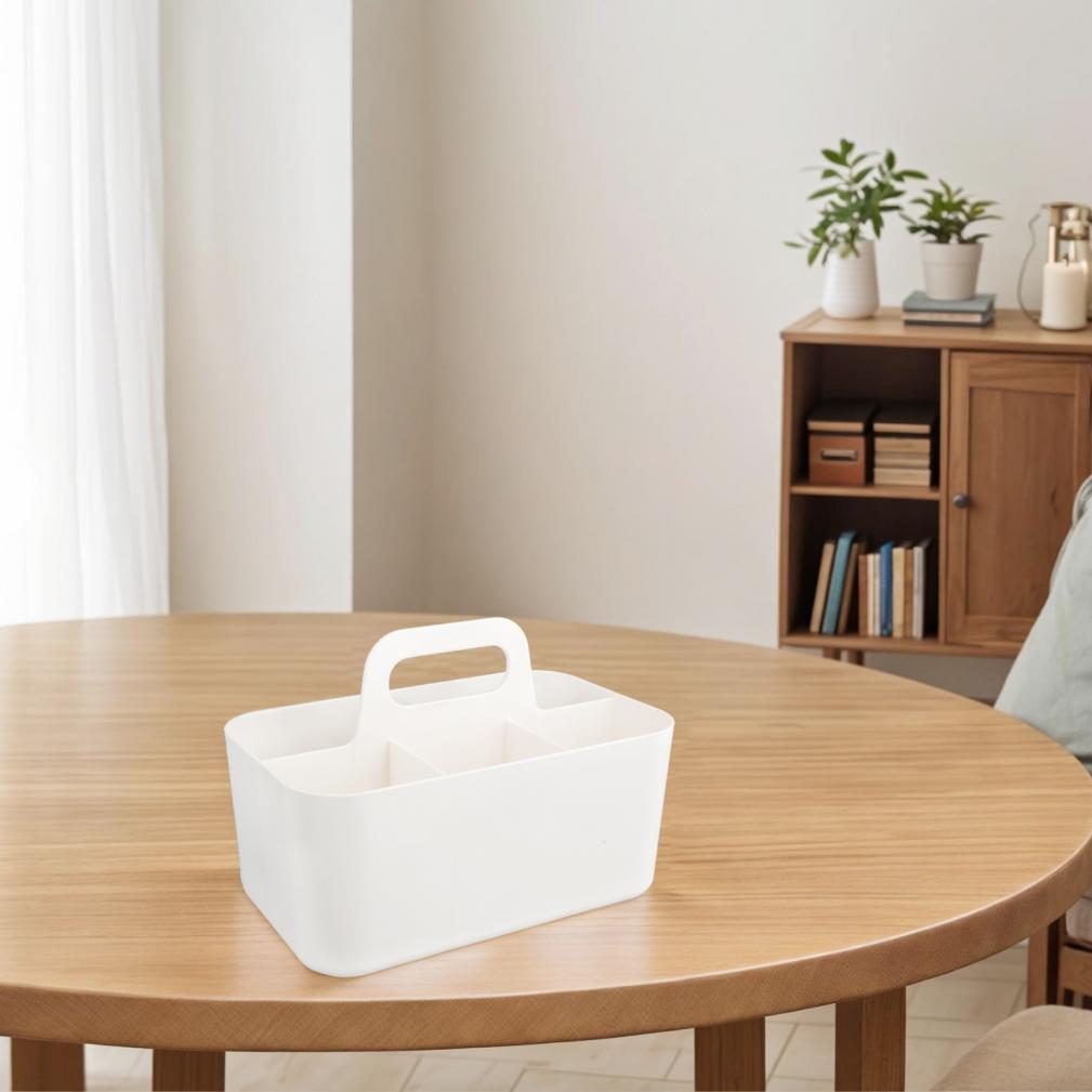 Aesthetic Plastic Storage Solution with Removable Dividers for Convenience