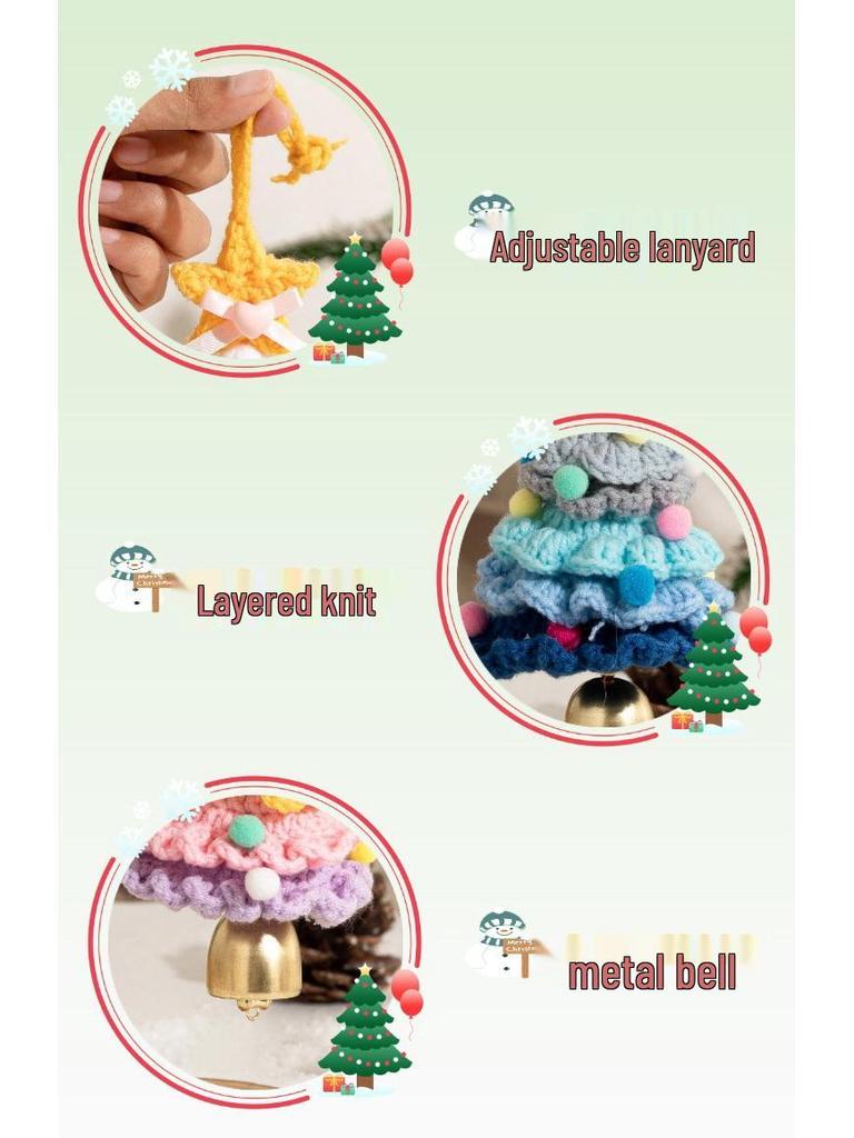 International Yarn Crochet Mini Christmas Tree Car Ornament Gift