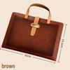 A4 Leather Business Document Bag - Portable Handheld Briefcase