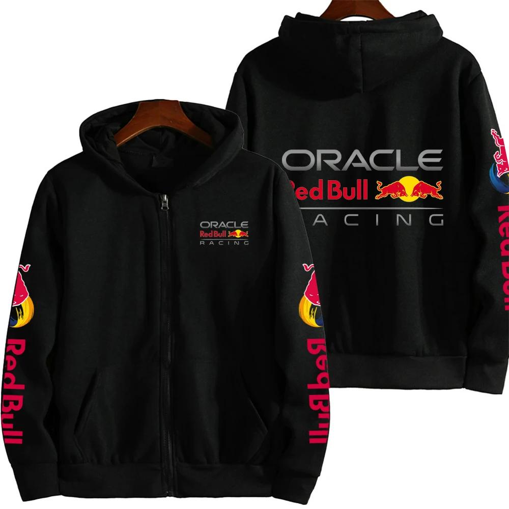 WowClassic Heren Hoodies & Sweatshirts Red Bull Couple Racing Sport Rits Hoodie S zwart