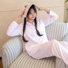 2025 Women's Pure Cotton Solid Color Pajamas - Energetic Girl Autumn/Spring Style, Soft Home Wear