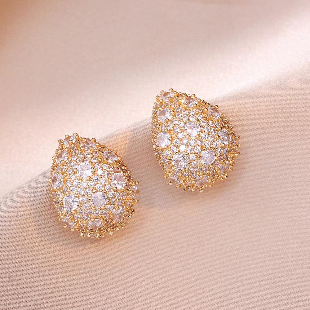 

Корейские серьги-пусеты C-образной формы с полными бриллиантами, с темпераментом ДунДэмун, для женщин