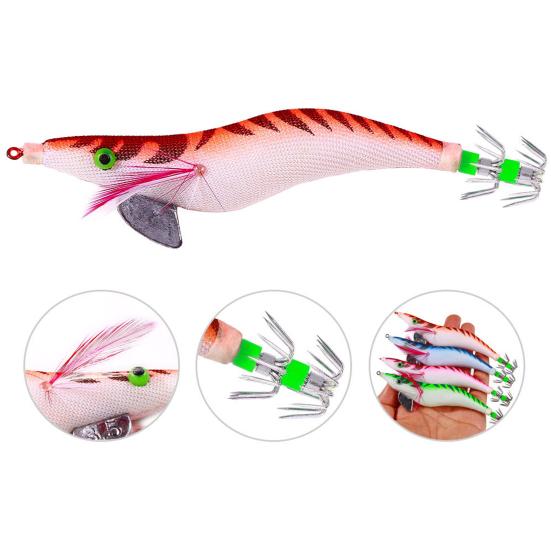 13.5CM/19.8G Luminous Fishing Shrimp Lure with Sharp Squid Hook Glow In The Dark Realistic Colorful Artificial Shrimp Hard Bait Fishing Accessories