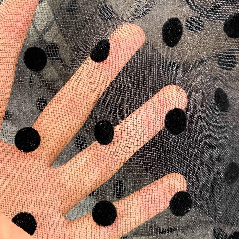 Fashion Temperament Waist Slimming Dot Mesh Flounces Fishtail Dress