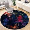 1pc Butterfly Fantasy Office Round Area Rug, Indoor Mat Suitable ForOffice, Under Office Chairs Bedroom Living Room Home Decor, Room Deco  D038