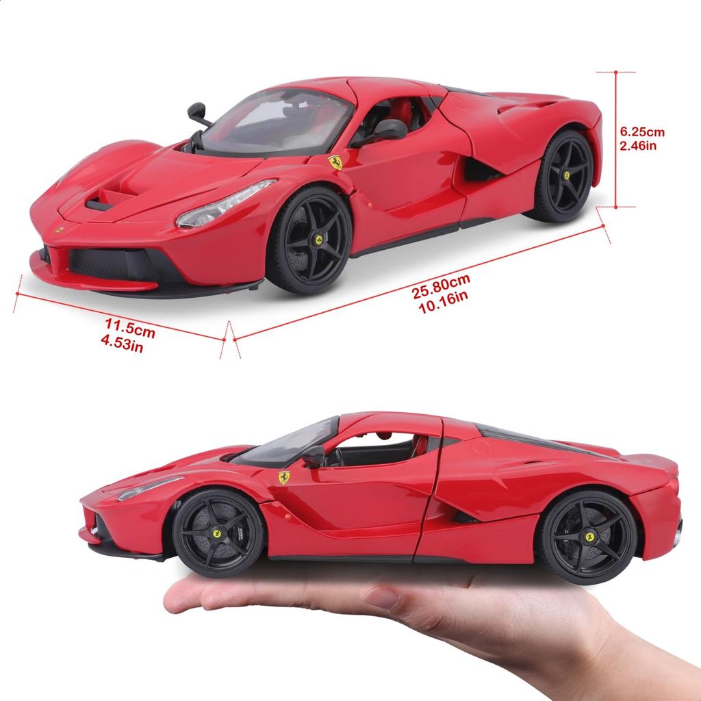 Bburago 1/18 Scale Ferrari LaFerrari Red / Diecast Model Car, Finished Product 18-16001