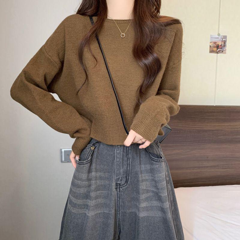 Knitted Base Sweater Women's Autumn and Winter Pullover Female Small Top Knitted