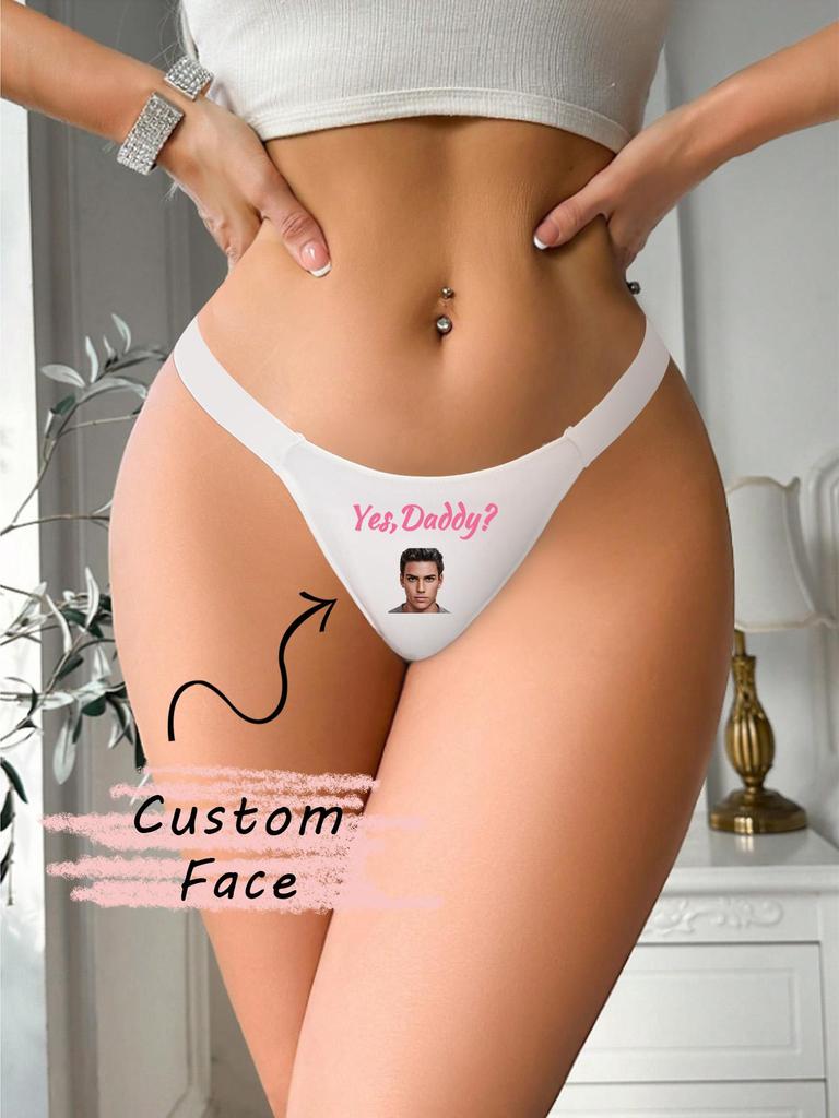 Dámské sexy tanga kalhotky přizpůsobené na výšku s tištěným vzorem Pohodlné kalhotky tanga s nízkým pasem