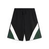 Li Ning Color Block Straight Leg Drawstring Mid Rise Casual Shorts Men Shorts Black AKSU613-5