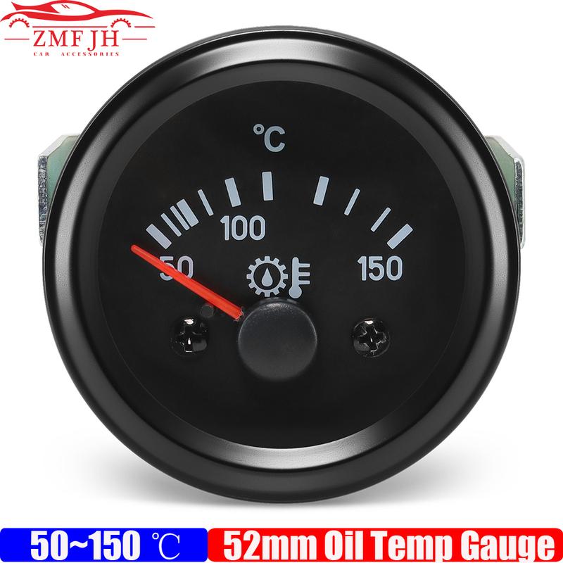 ZMFJH Engine Accessories DC 24V VDO 52mm Oil Temperature Gauge Meter 50-150C Oil Temp Meter Diesel Generator Set Spare Parts