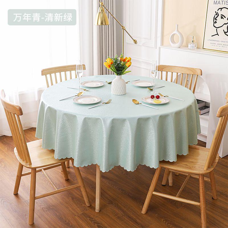 PU Material Wash Free Hotel Round Tablecloth Home Desktop Decorative Table Mat Waterproof and Thick Wave Edge Tables Towel