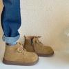 Kids Ankle Boots Retro British Style Children Short Boots Side Zip Autumn Boys Girls Leather Boots Versatile Soft Sole