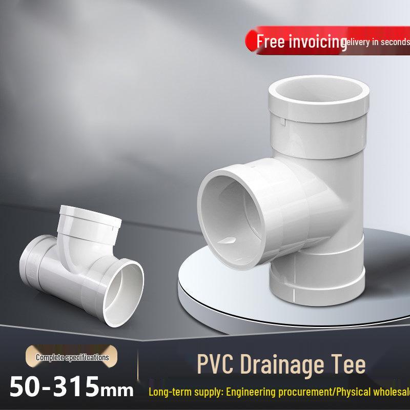 Raccordi a Tee in PVC per Scarico - Connettori Dritti e Ridotti (50, 75, 110, 160, 200)