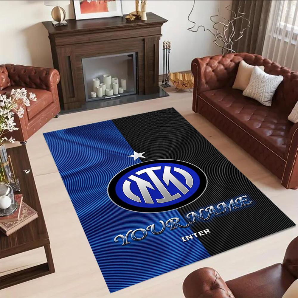 Inter Milan Customized Name Area Rug Design for Entryway Hallway Bedrooms Study room Anti-slip Rug Office home decor Perfect Gift for Women/Men