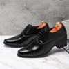 New British Fashion Men's Pointed Thick-soled Height Increasing Cuban  Shoes Male Wedding Prom Homecoming Oxford Footwear