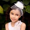 Small Hat Wedding Party Floral Hair Cap Headdress Floral Mesh Veil Flower Fascinator Hat