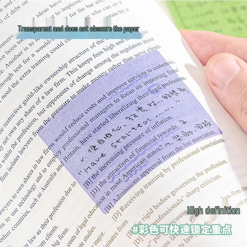 Pearlescent Gradient Sticky Notes: Four-Color Pull-Out, Large Capacity, Adhesive Marking for Students