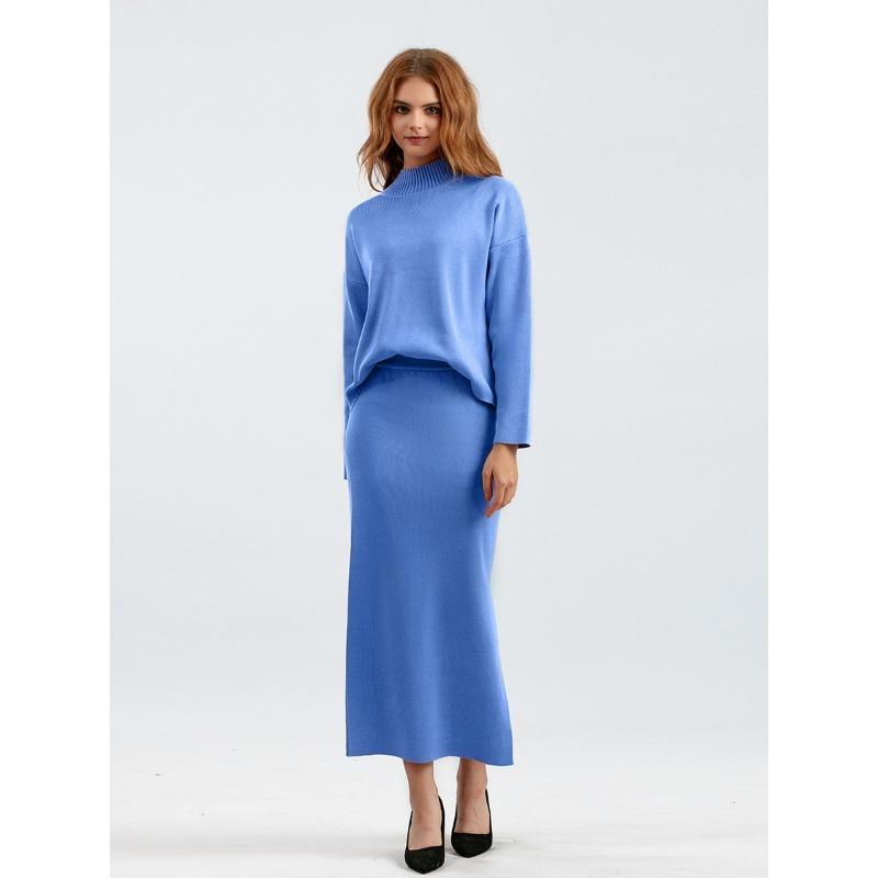 Candy Color Autumn New Casual Loose Fashion Dress Two-piece Set