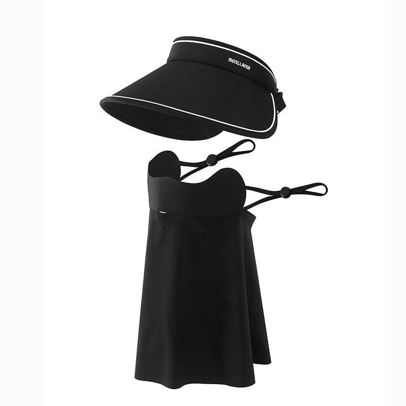 Sunscreen Empty Top Hat with Mask, Women's Full Face UV Protection, Driving Shading Veil, Neck Mask, Neck Protection Set.