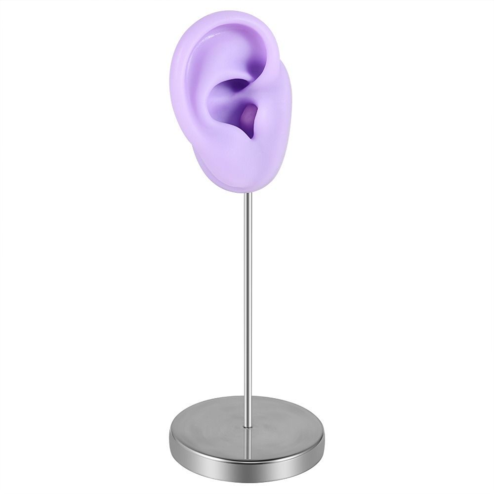 Multicolor Silicone Ear Model Piercable Earrings Display Stand Human Ear Model Rack Girls Women