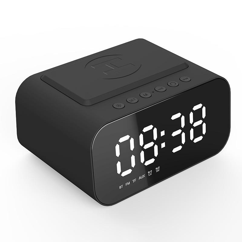 

Bluetooth Speaker & Wireless Charger with Alarm Clock & Mirror