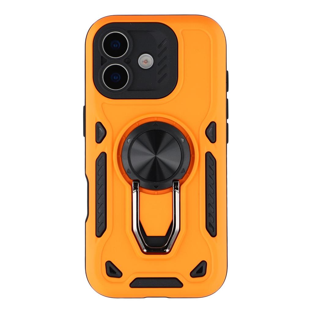 For iPhone 16 Case with Kickstand Shockproof TPU+PC Phone Back Cover