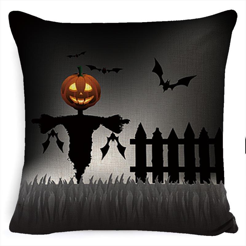 Halloweenský obliečka na vankúš Poťah na vankúš Štvorcový ľanový poťah na sedadlo Bedrový vankúš Škandinávsky domov Kockovaný