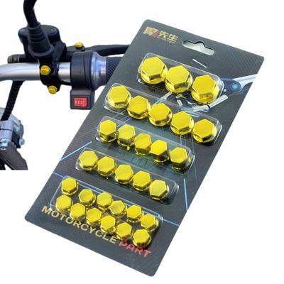 Motorcycle Engine Head Cover Bolt Caps | Set of 30 Decorative Bolts Heads |