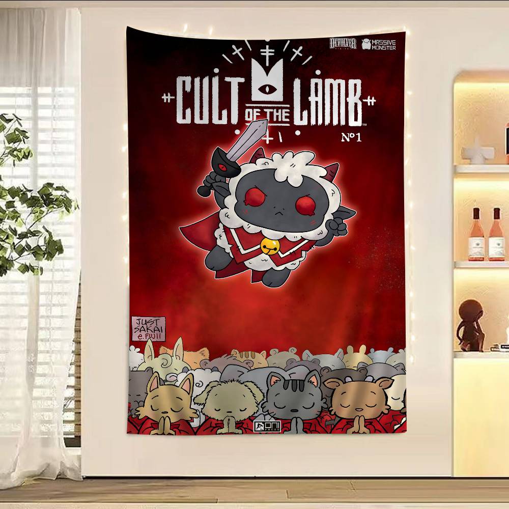 Cult Of The Lamb Fashion Hippie Wall Hanging Tapestries Bohemian Wall Tapestries Mandala INS Home Decor
