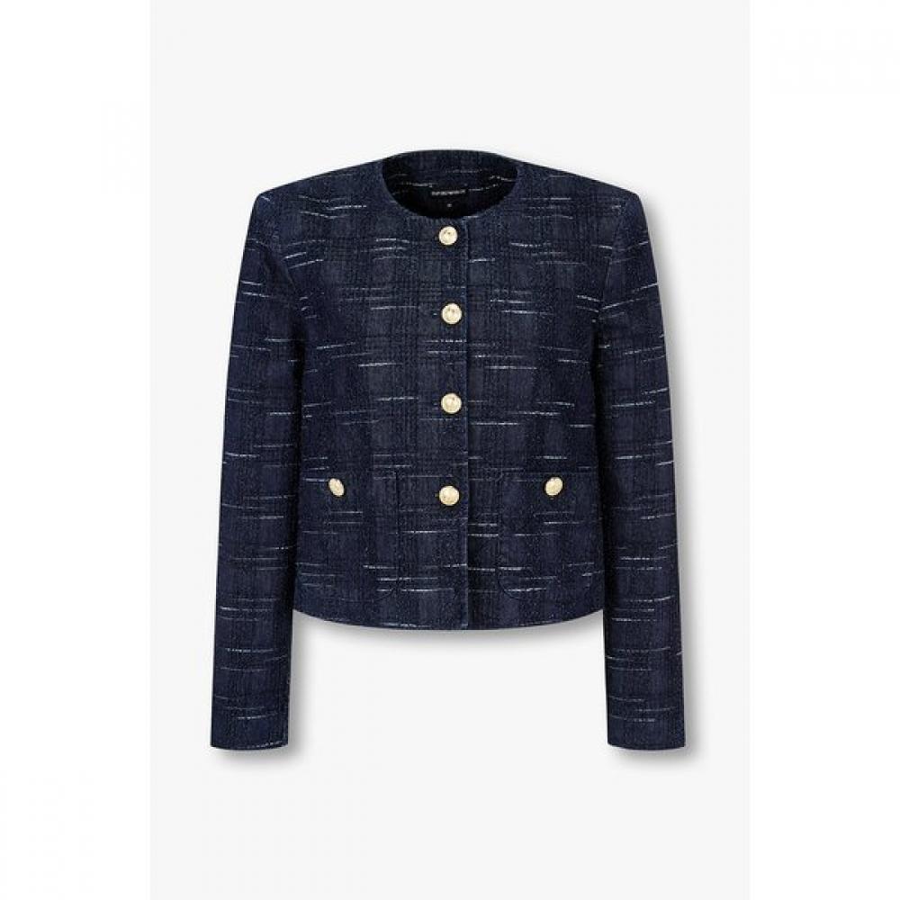 

Emporio Armani 25 F W Women Denim tWeed Jacket A525302507 42