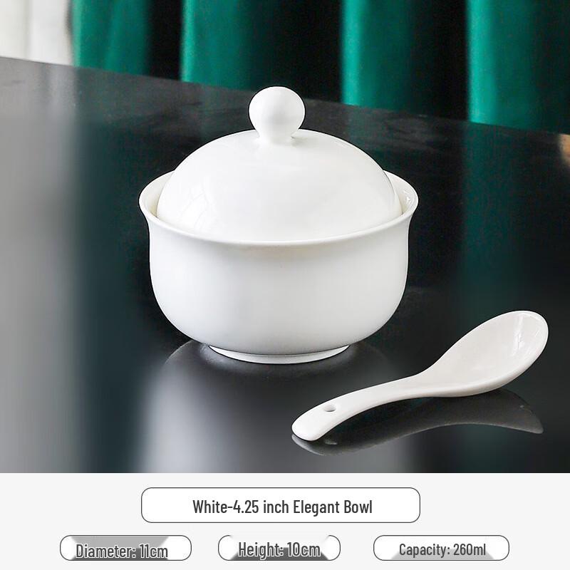 Lilang Gold Rim Double Boiler Stew Bowls (2-Pack)