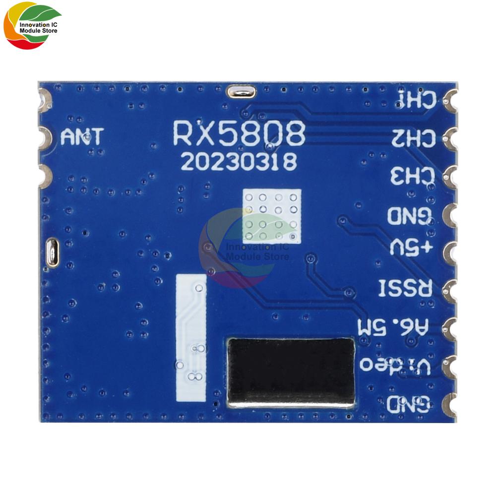 RX5808 Wireless Audio Video Receiver Board Module 5.8G Frequency Phase Lock Analog AV Signal Output 3.5V 170mA Board