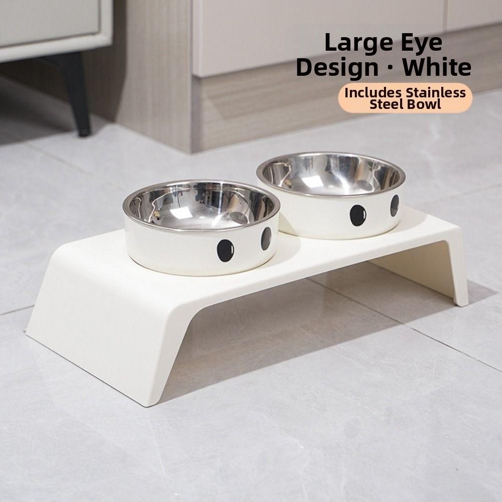 Double Bowls Cat Food Water Bowl Anti-flip Cat Dog Dual-use Bowl Pet Food Dispenser  Wet Dry Food