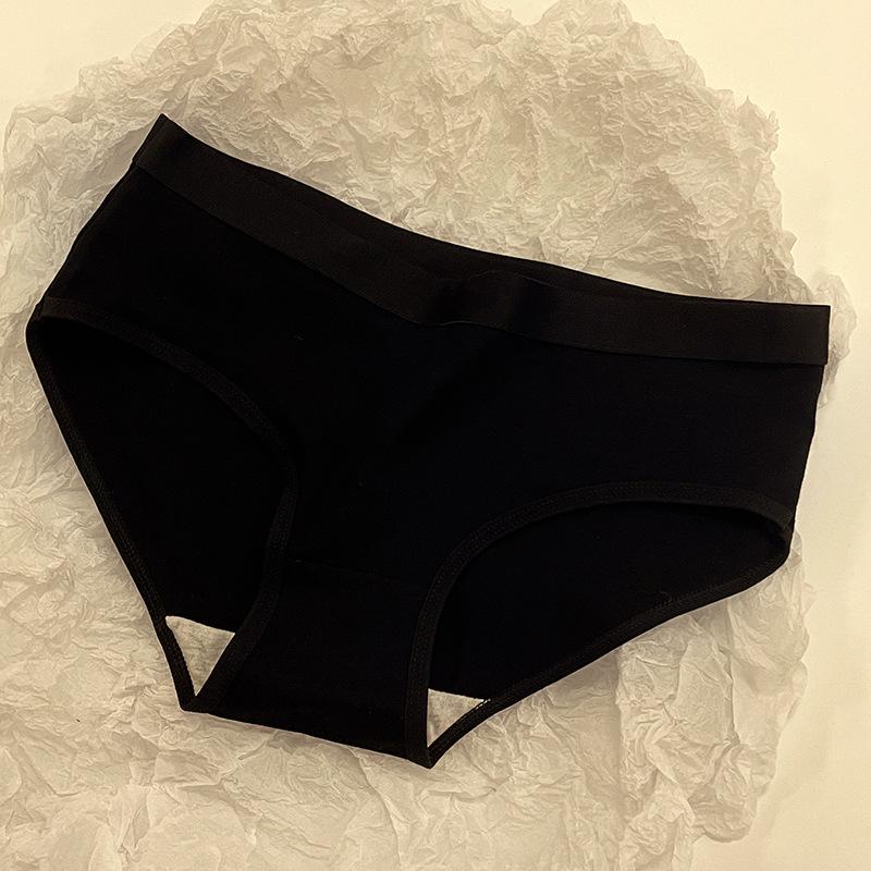 3pcs Plus Size Triangular Panties for Japanese-style-loving Teen Students - Mid-waist Solid Color Seamless Breathable Hip-lifting & Slimming