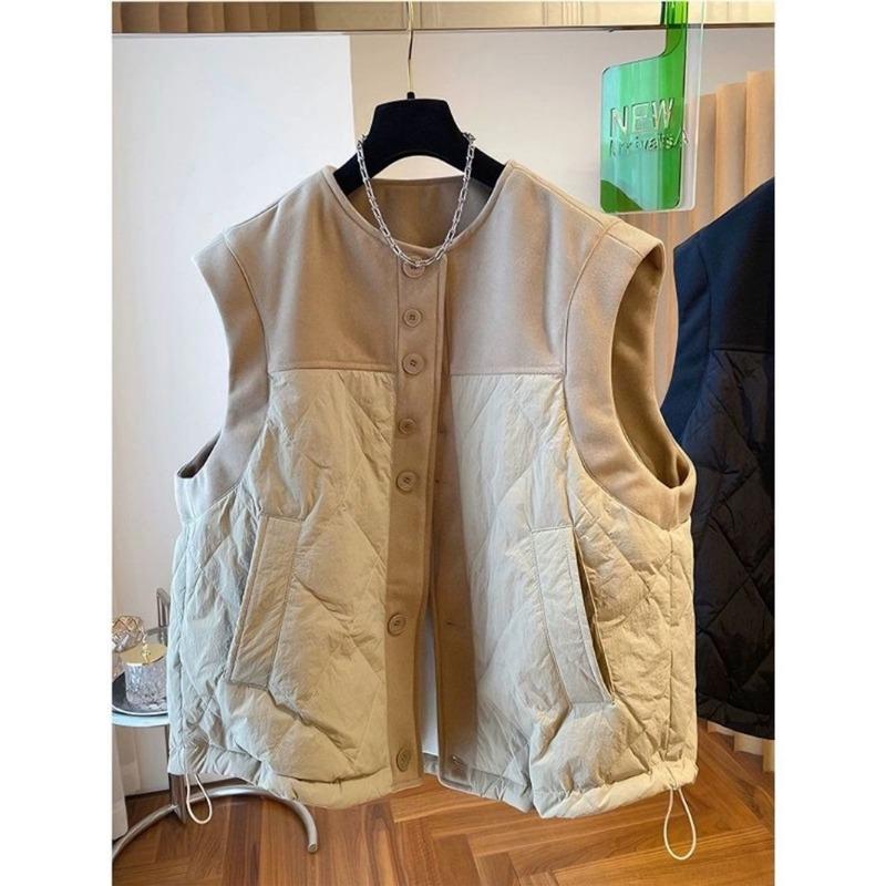 

Женский новый весенне-осенне-зимний жилет в корейском стиле, жилет, верхняя одежда S хаки