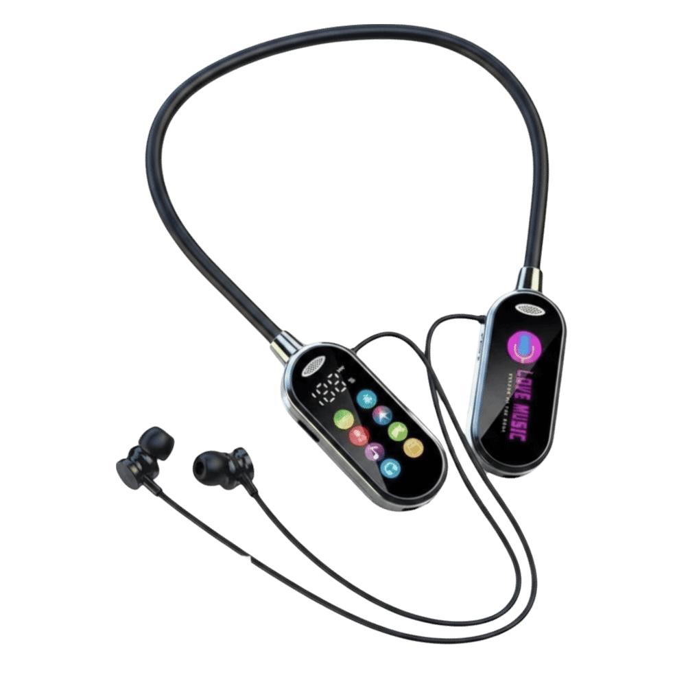 HiFi Sound Bluetooth Earphones LED Display Noise Reduction Earbuds Neckband Headsets Travel