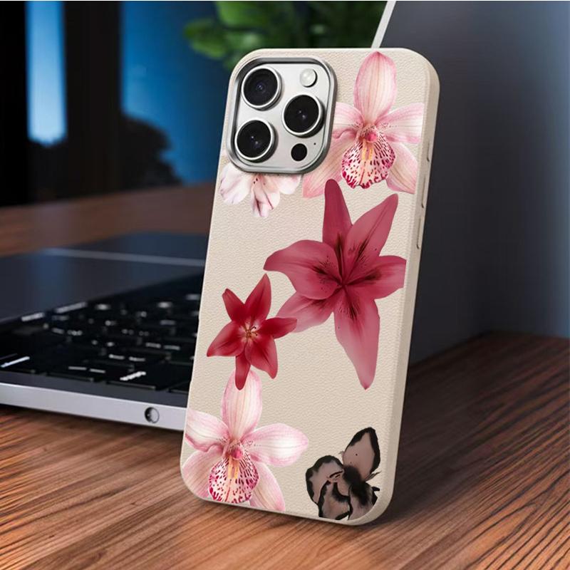 Rosa Lilienblumenmuster Weiche Handyhülle für iPhone 17 Pro Hülle iPhone 11 12 13 14 15 16 Pro Max 17 Air X XS 7 8 Plus 16E Abdeckung