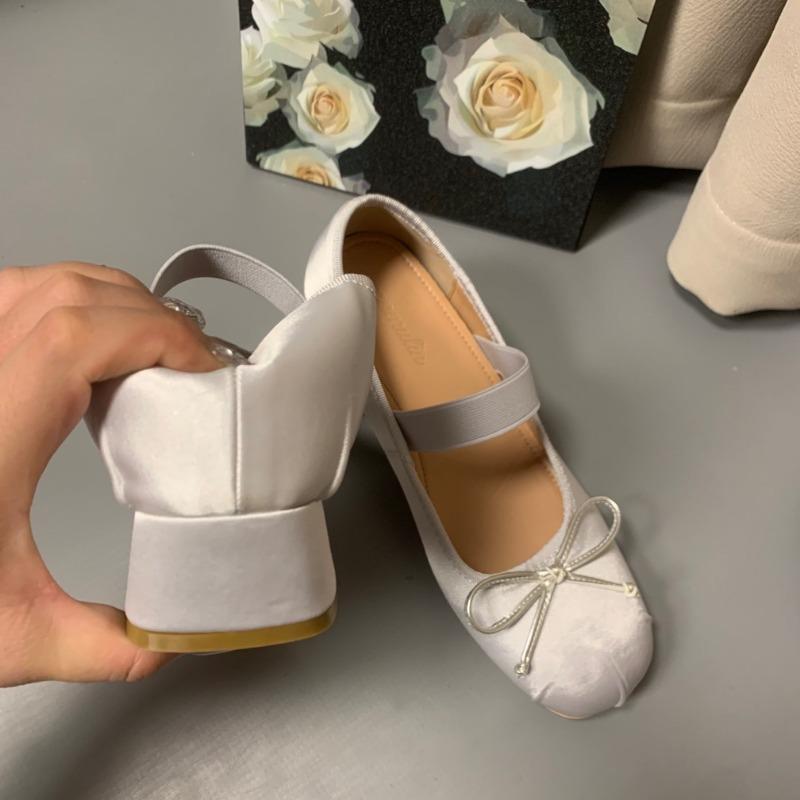 Small man inner height increase 7CM summer new thick heel ballet single shoes women's outer wear temperament versatile Mary Jane women's shoes