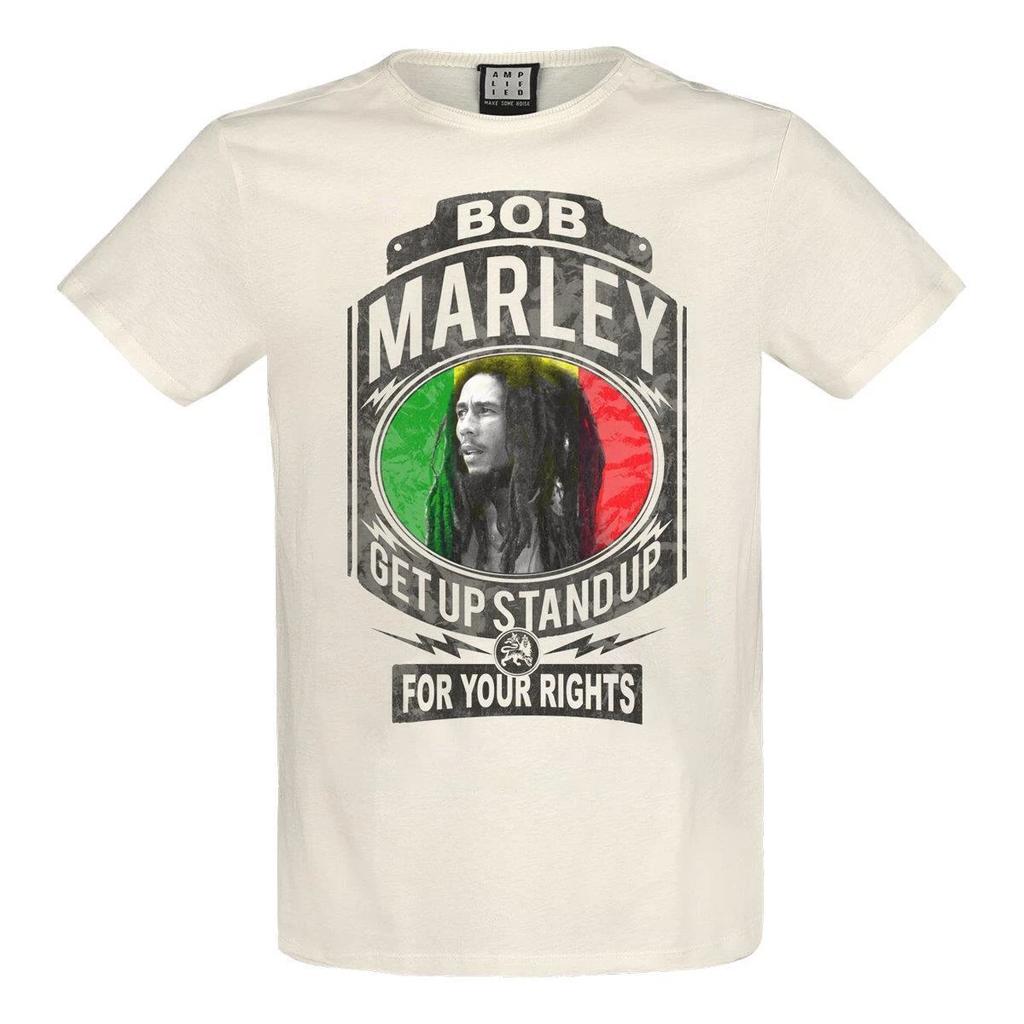 Verstärkt Bob Marley Kämpfe für deine Rechte Herren Vintage Weiß 100% Baumwolle T-Shirt Herren T-Shirts Oberteil Bob Marley