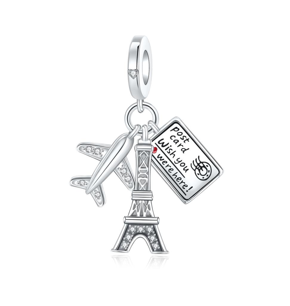 Copper Metal Eiffel Tower Pendant Bead Component Lighthouse Plane Pendant Bead Component Charm Bead Components Compatible With Authentic Original