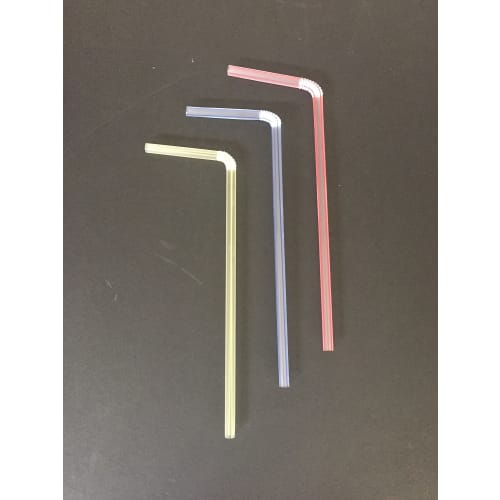 Yamato Bussan Multicolored Straws, 21cm FL, Flexible Colored Straws, Bag of 50