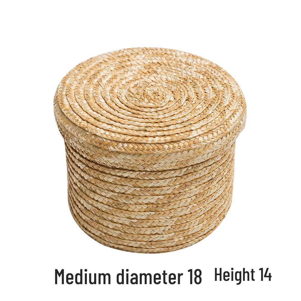 De Yun Pletený slaměný úložný koš na hračky a kosmetiku